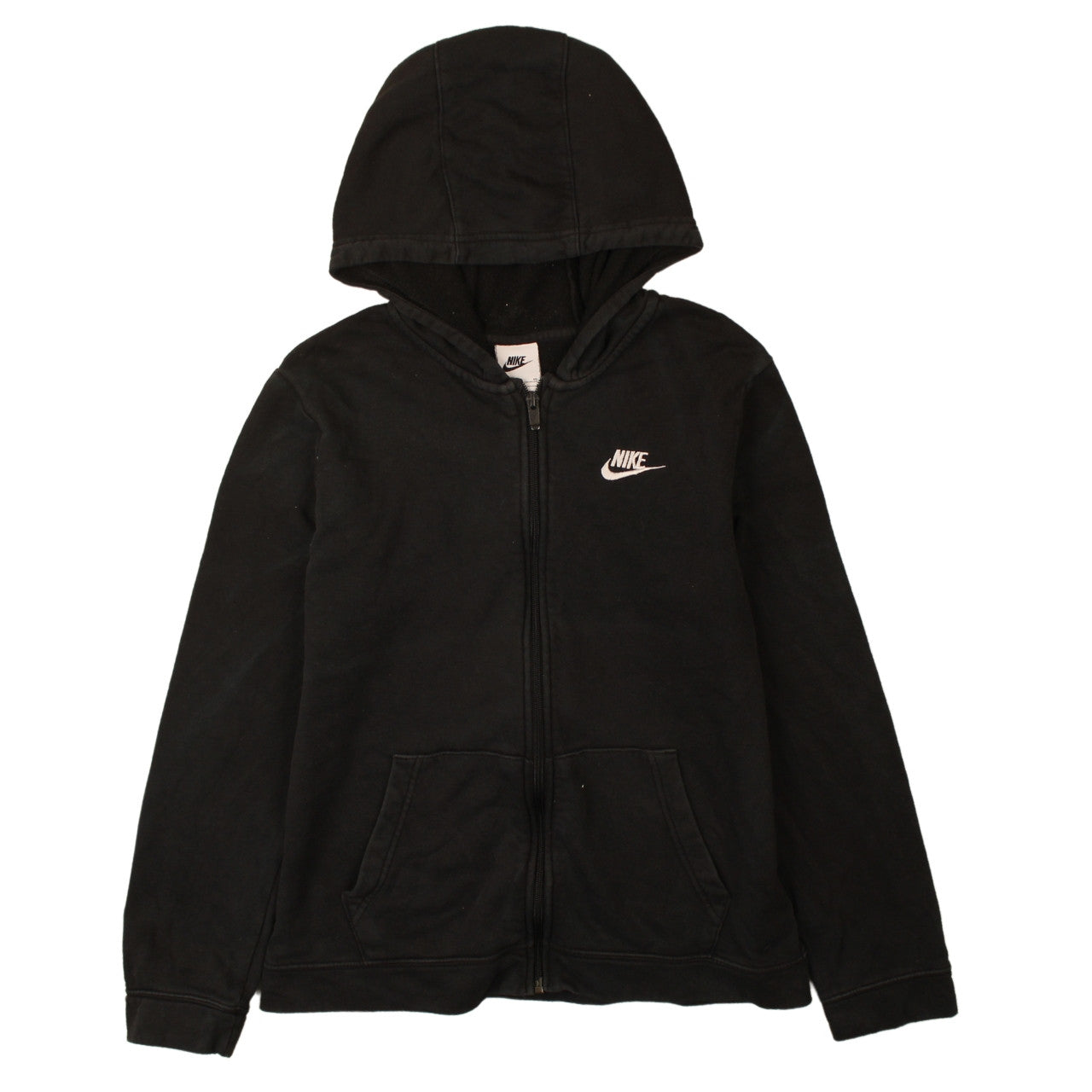 Nike Boys Black Full Zip Fleece Hoodie XL 158-170cm Sports Casual