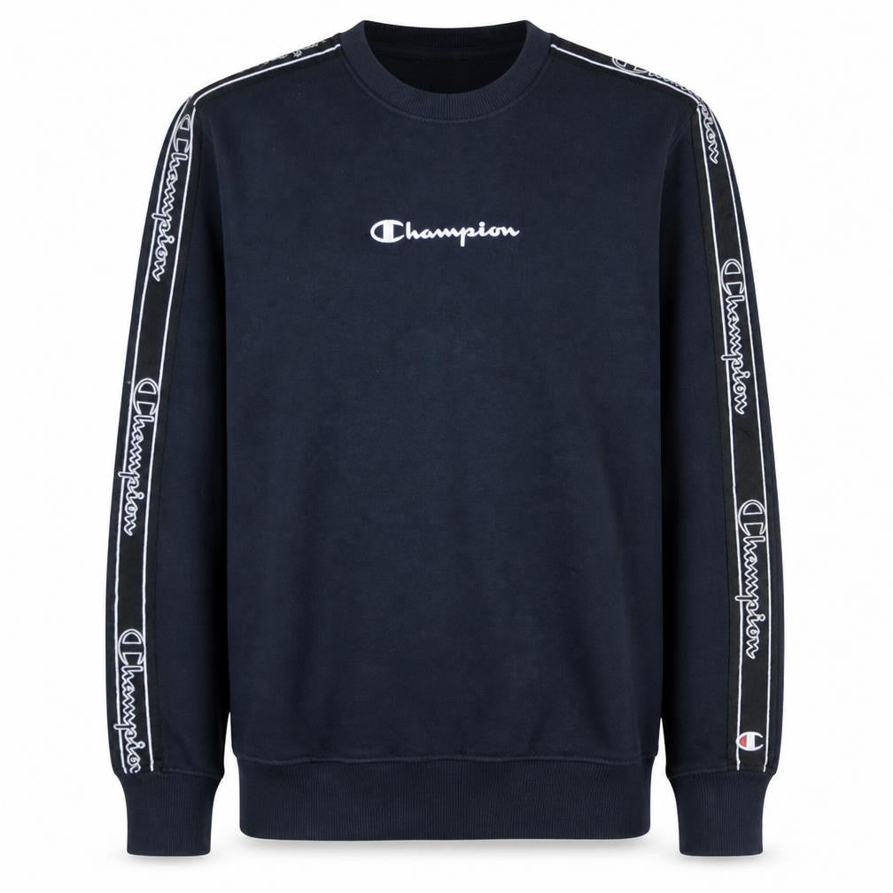 Champion Men’s Black Small Logo Tape Pullover Sweatshirt