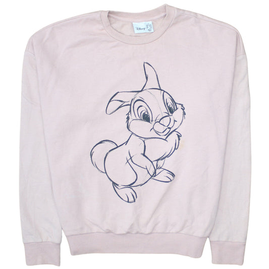 Disney Women Pink Thumper Sweatshirt Size S 10/12 Pullover Cotton