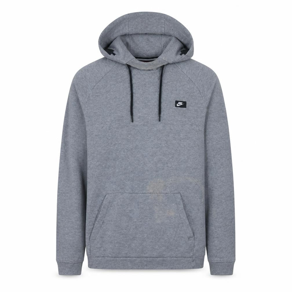 Nike Men's Grey Pullover Hoodie M Regular Fit Cotton Blend