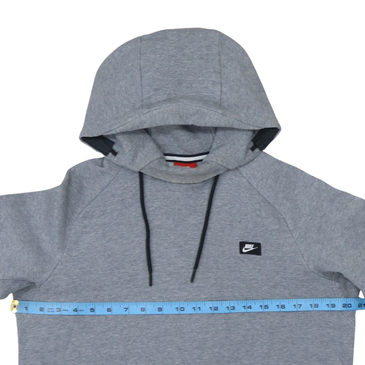 Nike Men's Grey Pullover Hoodie M Regular Fit Cotton Blend