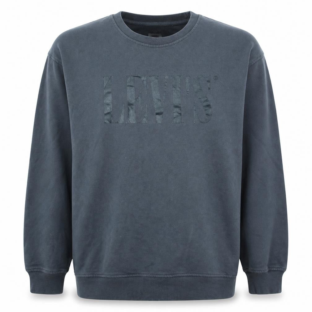 Levi's Men's Grey Relaxed Fit Logo Crew Neck Sweatshirt Size M