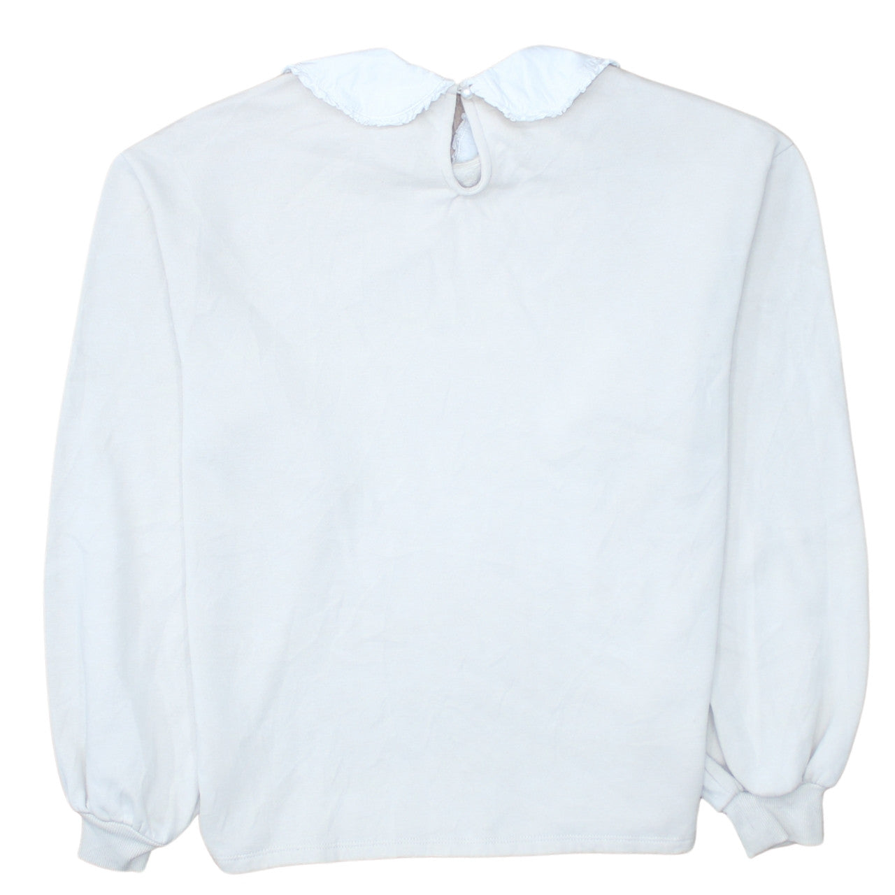H&M Divided Women White Peter Pan Collar Pullover Sweatshirt XS