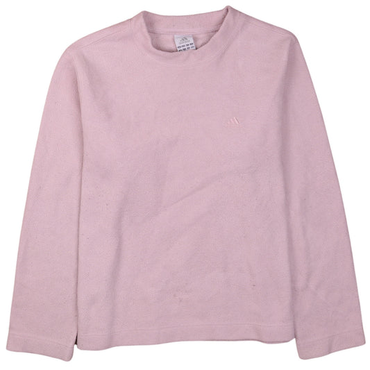 Adidas Women Pink Fleece Pullover Sweatshirt UK 16