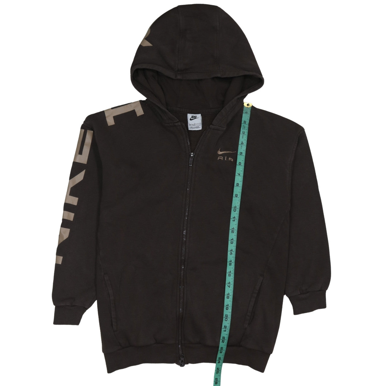 Nike Boys Black Full Zip Hoodie 146cm Fleece Lined Sportswear