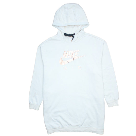 Nike Women’s White Pullover Hoodie Medium – Hooded Sweatshirt with Metallic Logo