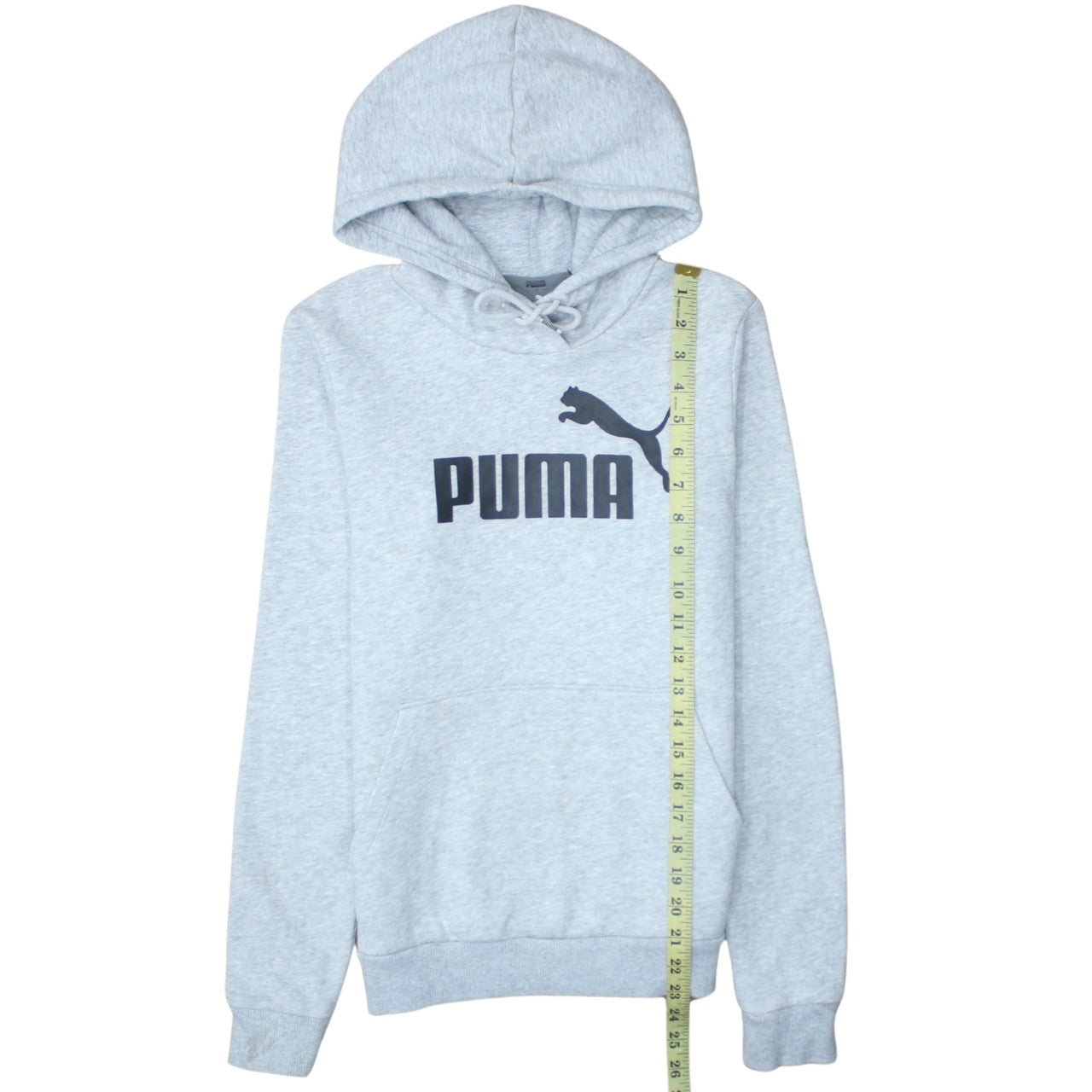 Puma Womens Grey Hoodie Size 8 Pullover Logo Hooded Sweatshirt