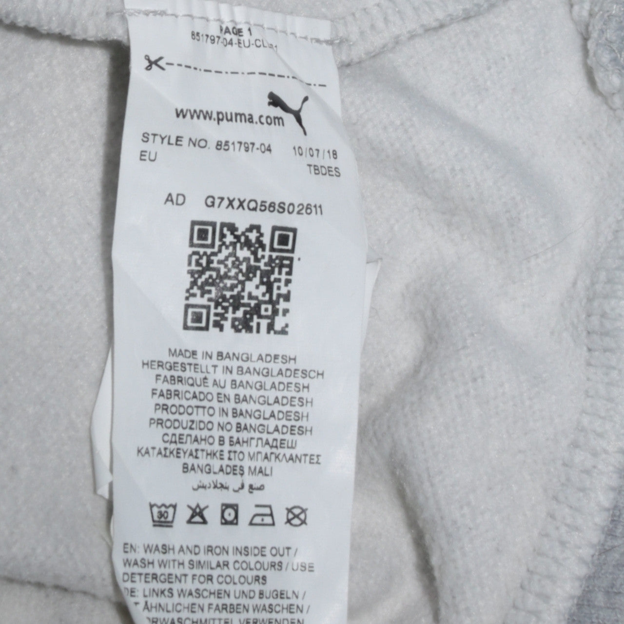 Puma Womens Grey Hoodie Size 8 Pullover Logo Hooded Sweatshirt