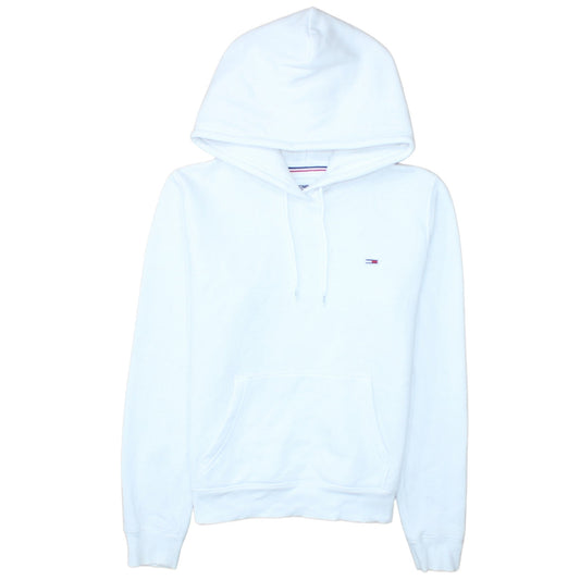 Tommy Jeans Women's White XS Pullover Hoodie Cotton Blend