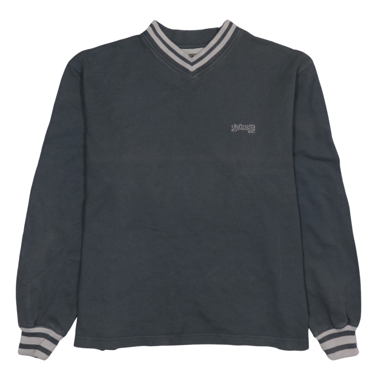Schott NYC Men's Blue V-Neck Cotton Pullover Sweatshirt M