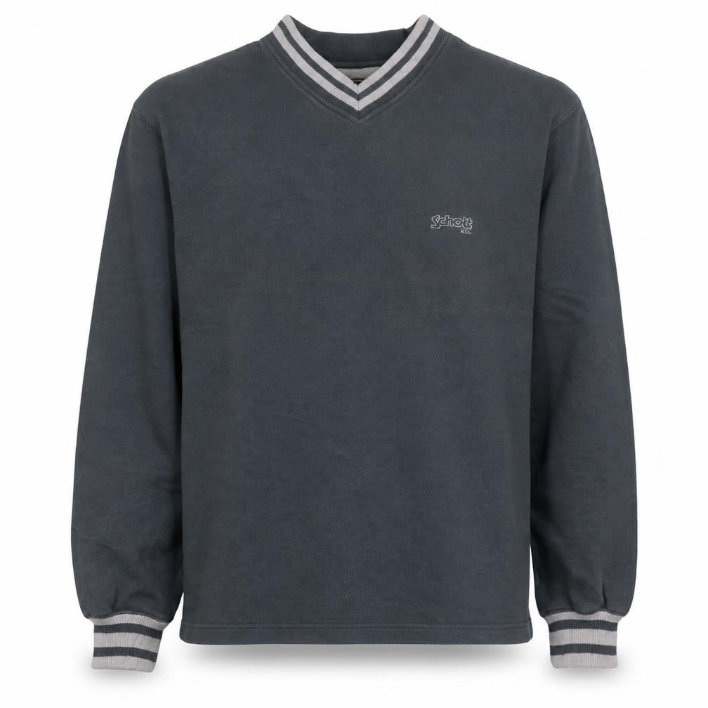 Schott NYC Men's Blue V-Neck Cotton Pullover Sweatshirt M
