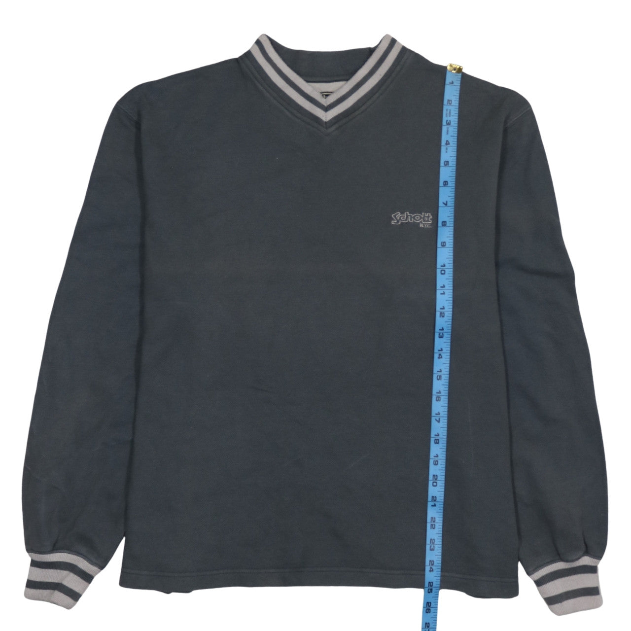 Schott NYC Men's Blue V-Neck Cotton Pullover Sweatshirt M