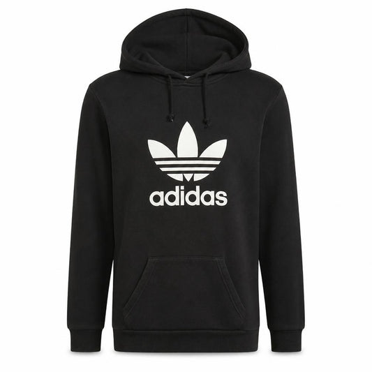 Adidas Men's Black Pullover Hoodie XS Logo Fleece Sweatshirt