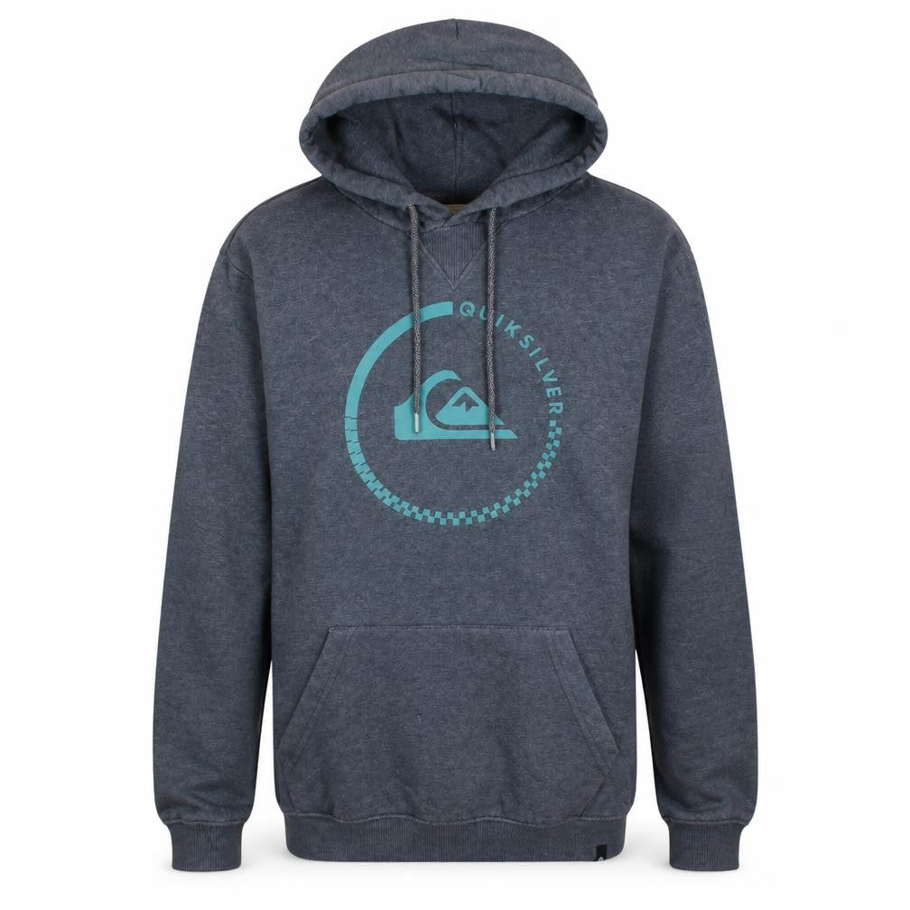 Quiksilver Men Grey Pullover Hoodie Small Graphic Logo