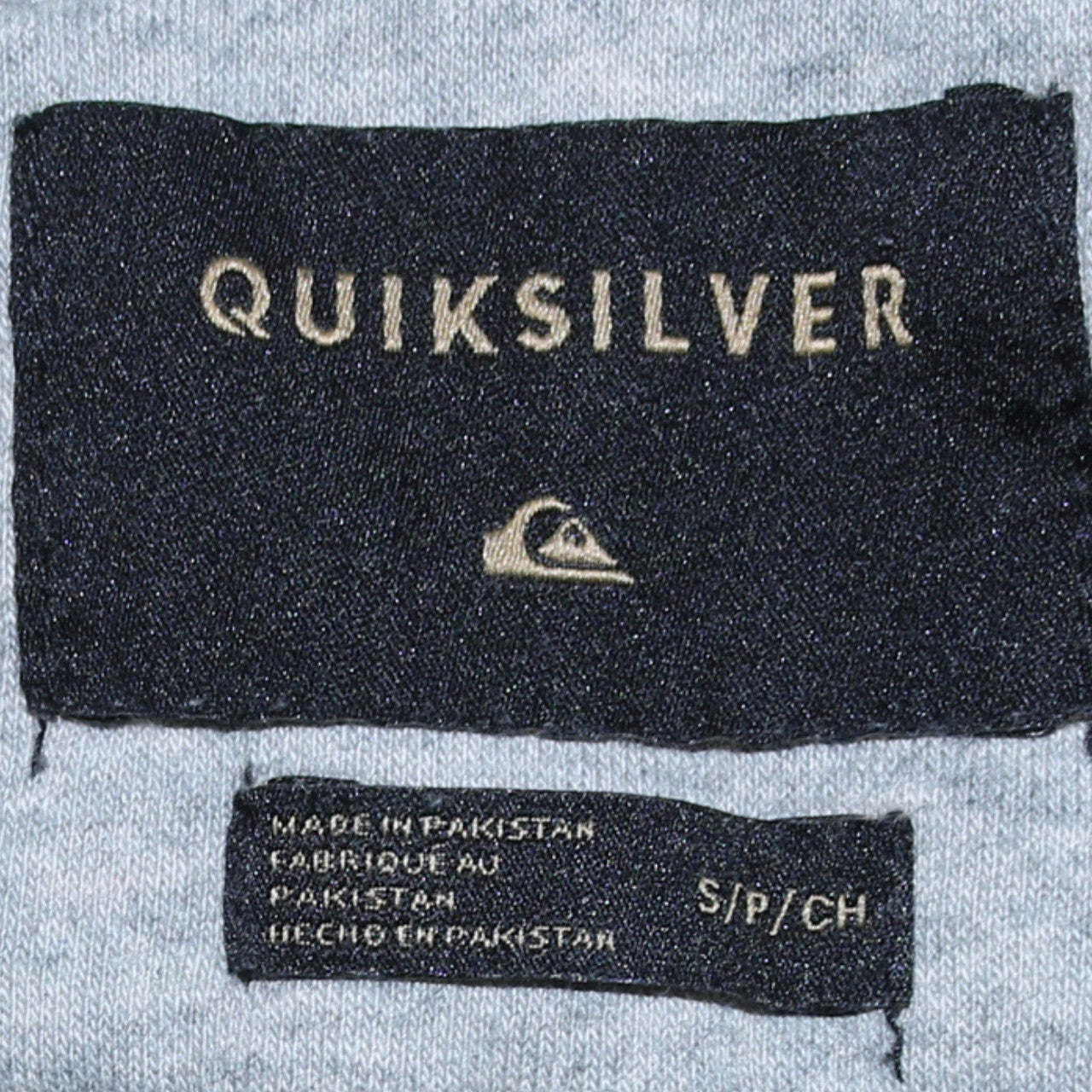 Quiksilver Men Grey Pullover Hoodie Small Graphic Logo
