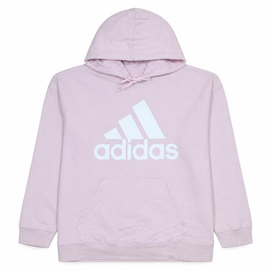 Adidas Women Pink Pullover Hoodie L 16-18 Hooded Logo Sweatshirt