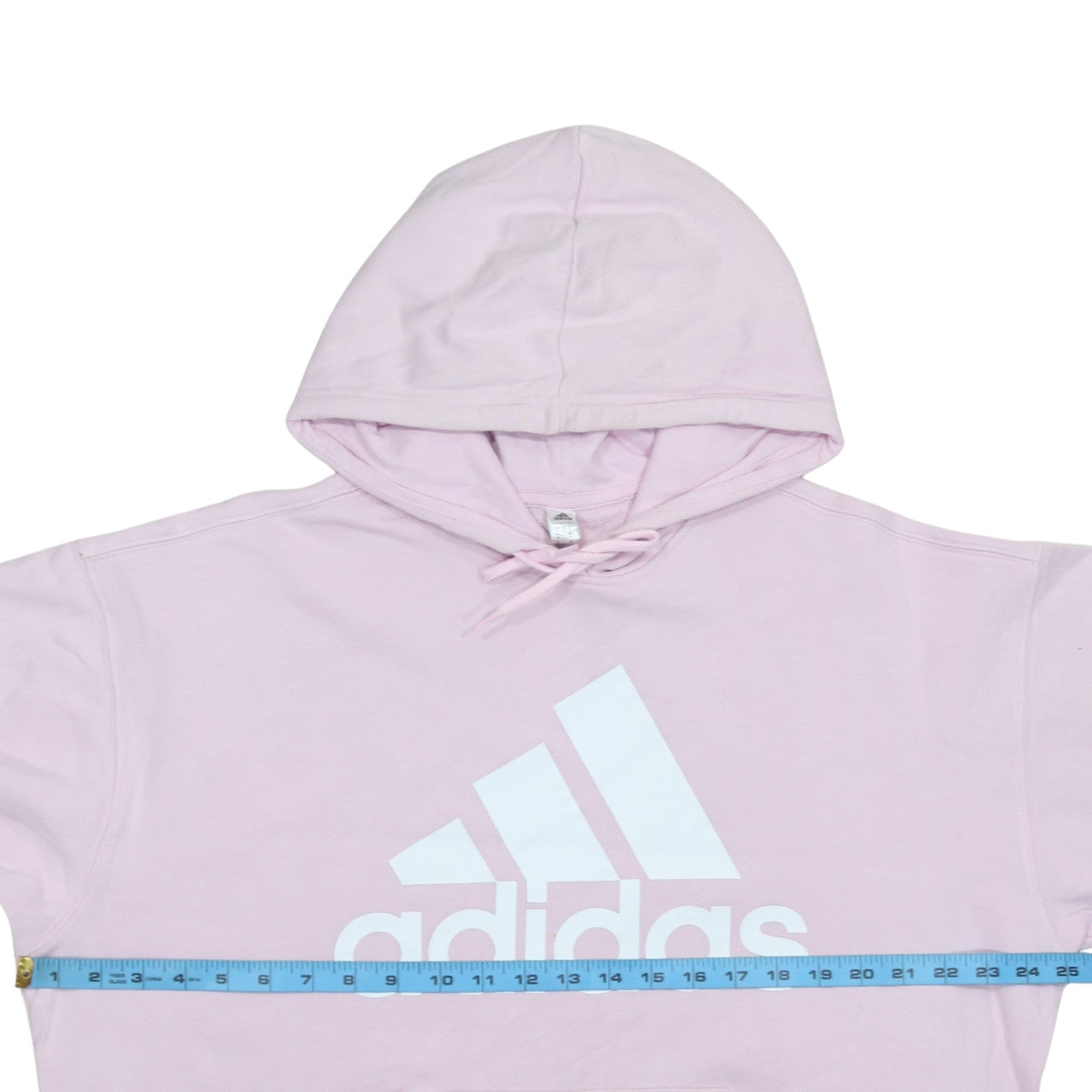 Adidas Women Pink Pullover Hoodie L 16-18 Hooded Logo Sweatshirt
