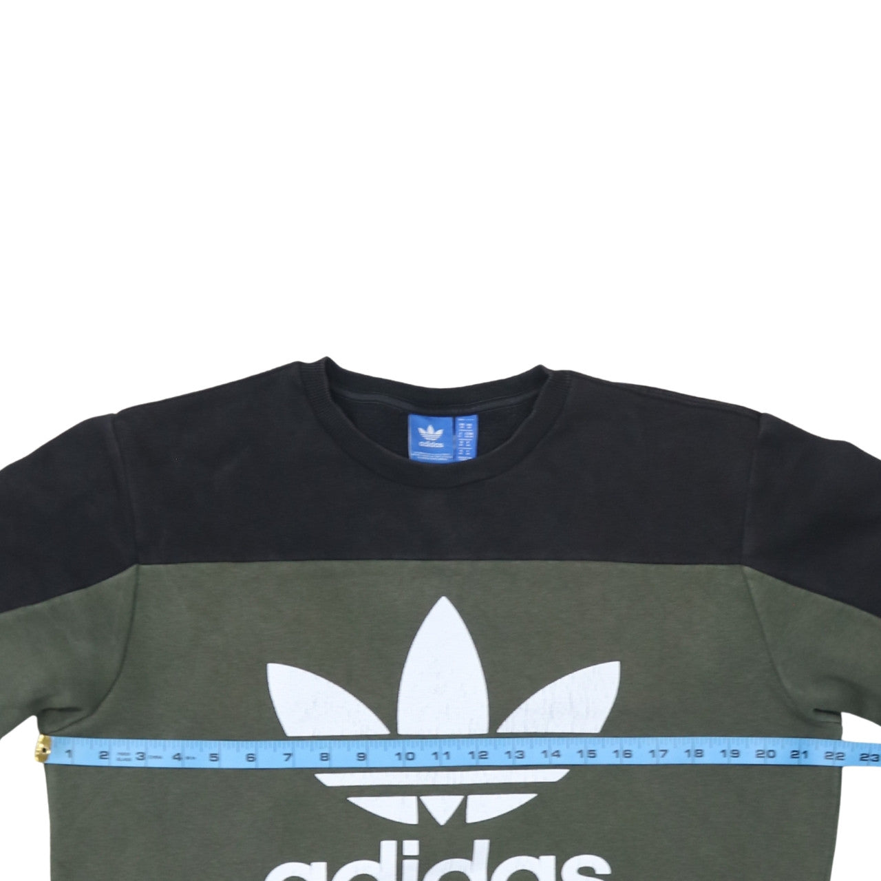 Adidas Men's Green Black Crew Neck Pullover Sweatshirt Size M