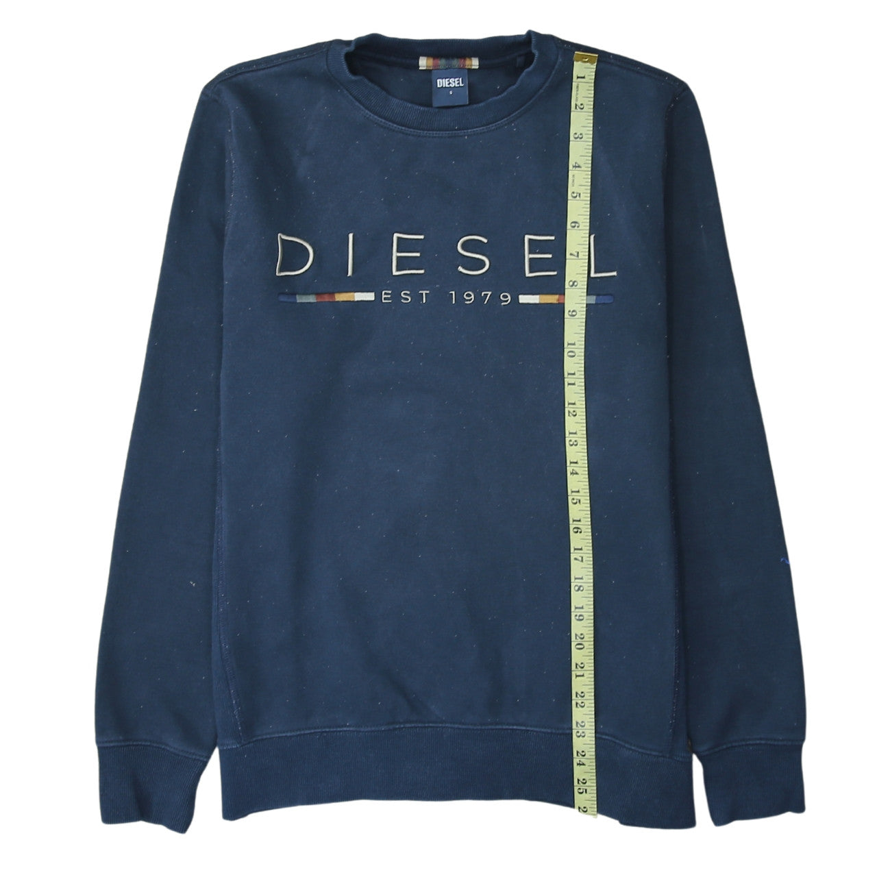 Diesel Men's Blue Embroidered Logo Sweatshirt Size S