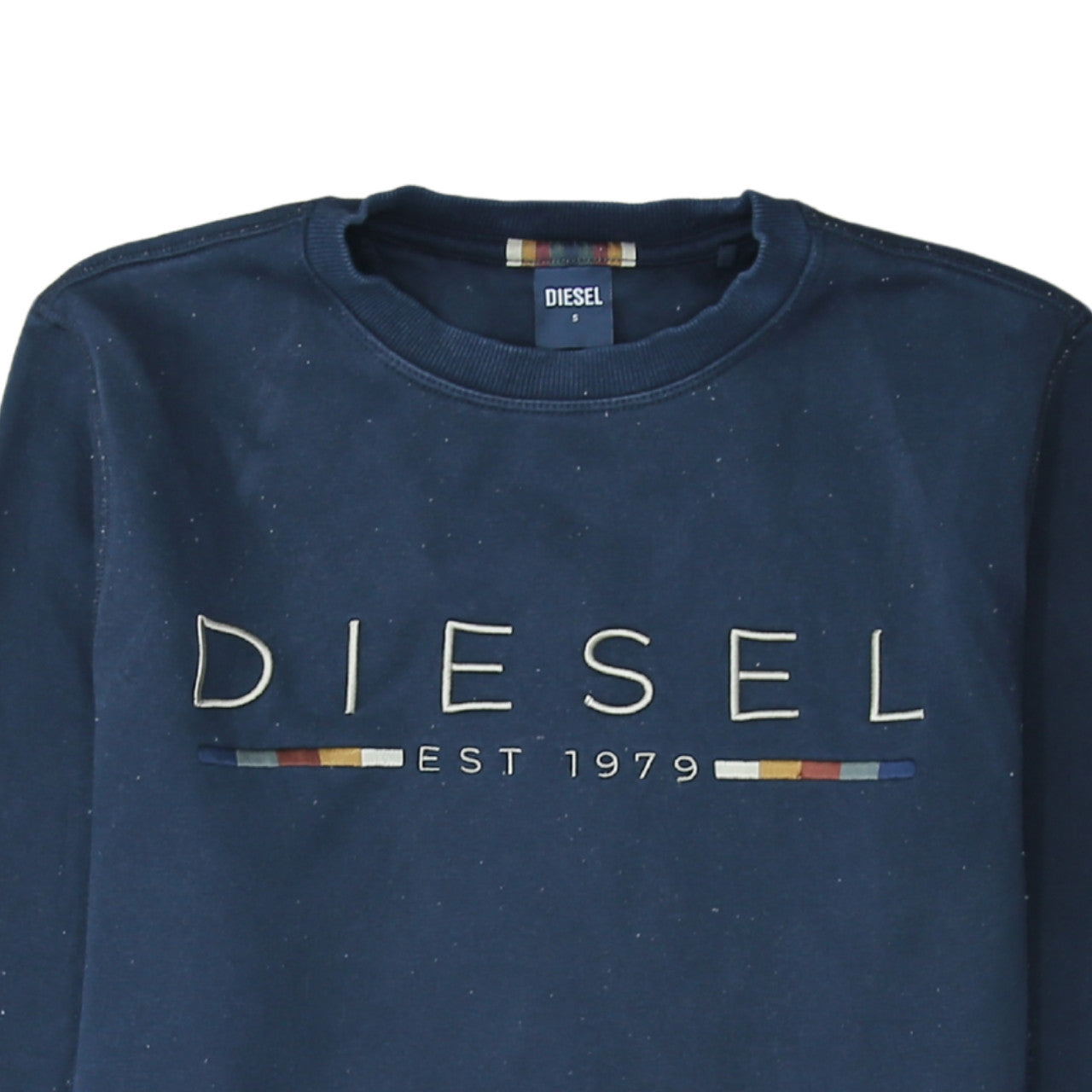 Diesel Men's Blue Embroidered Logo Sweatshirt Size S