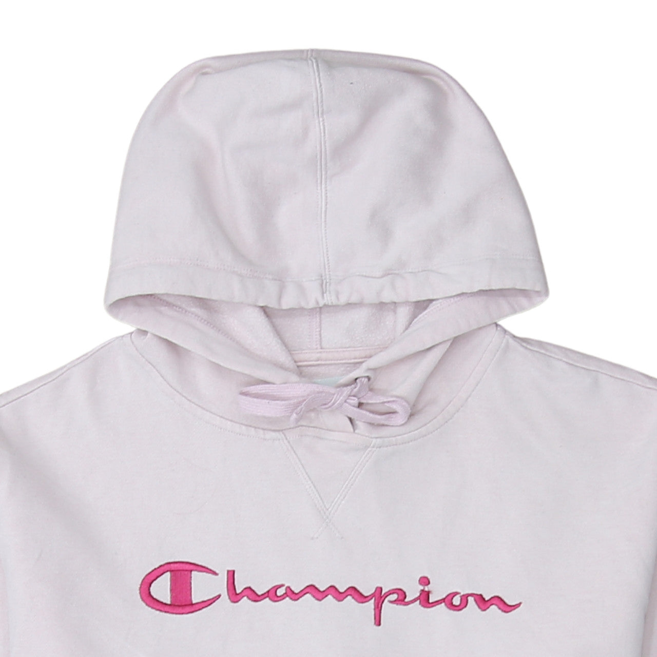 Champion Women Pink Embroidered Pullover Hoodie L Cotton Blend