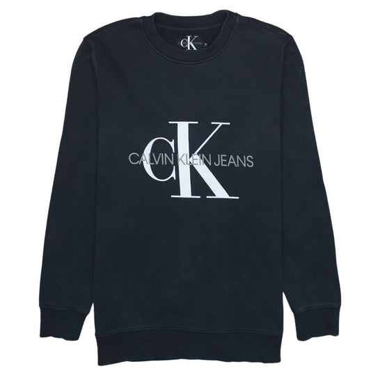 Calvin Klein Jeans Men's Black Logo Crew Neck Sweatshirt M