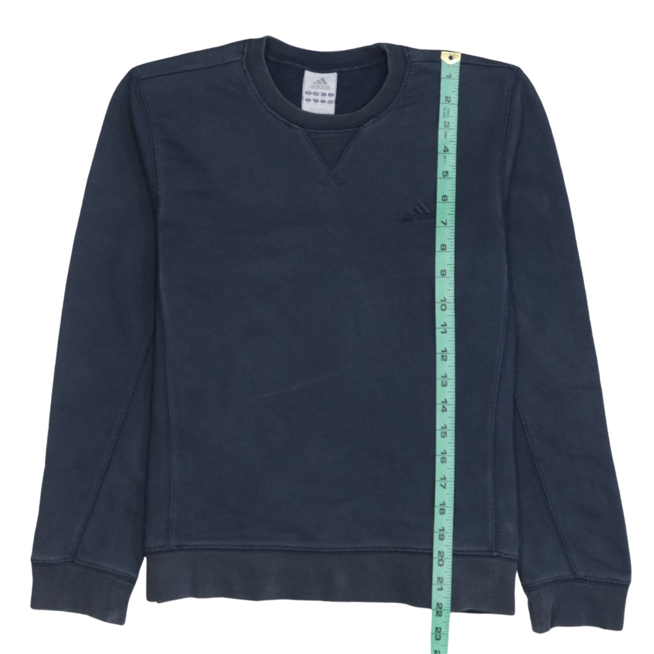 Adidas Womens Navy Blue Crew Neck Sweatshirt Size 10 UK Cotton Blend