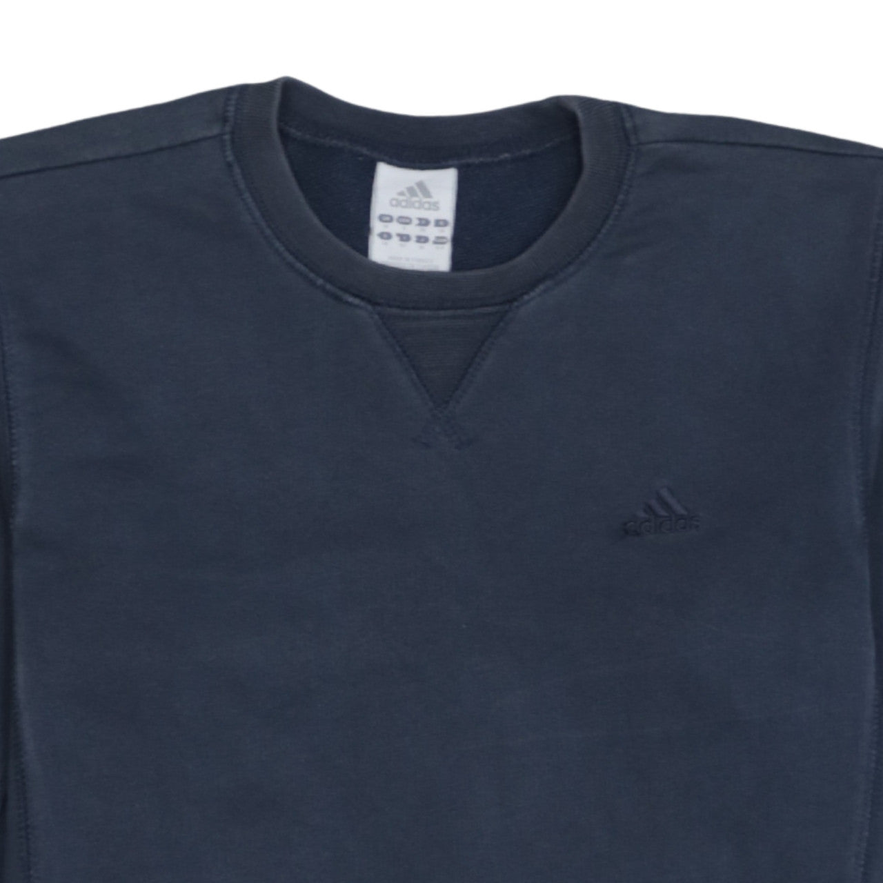 Adidas Womens Navy Blue Crew Neck Sweatshirt Size 10 UK Cotton Blend