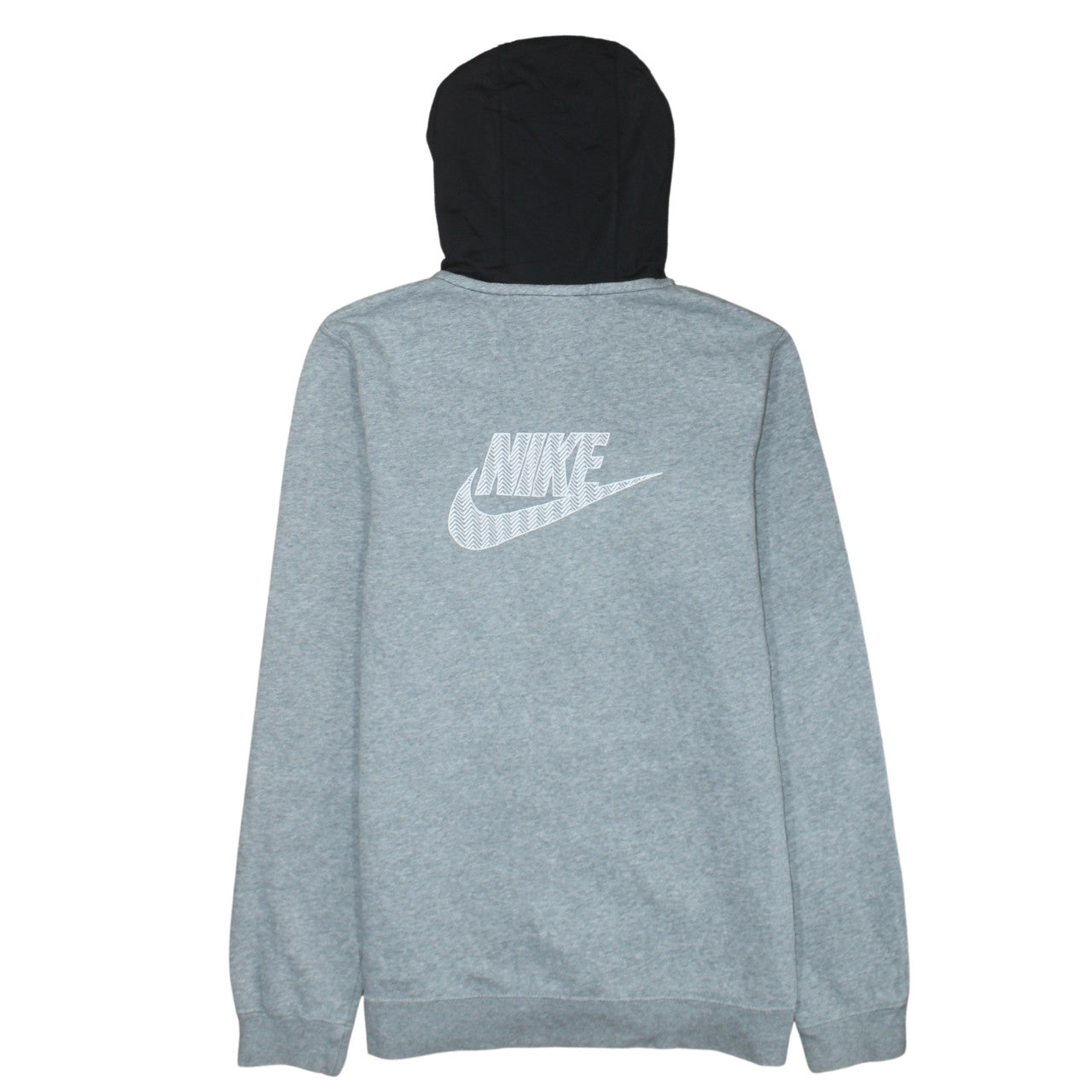 Nike Boys Grey Full Zip Logo Hoodie XL Colourblock Fleece Sweatshirt