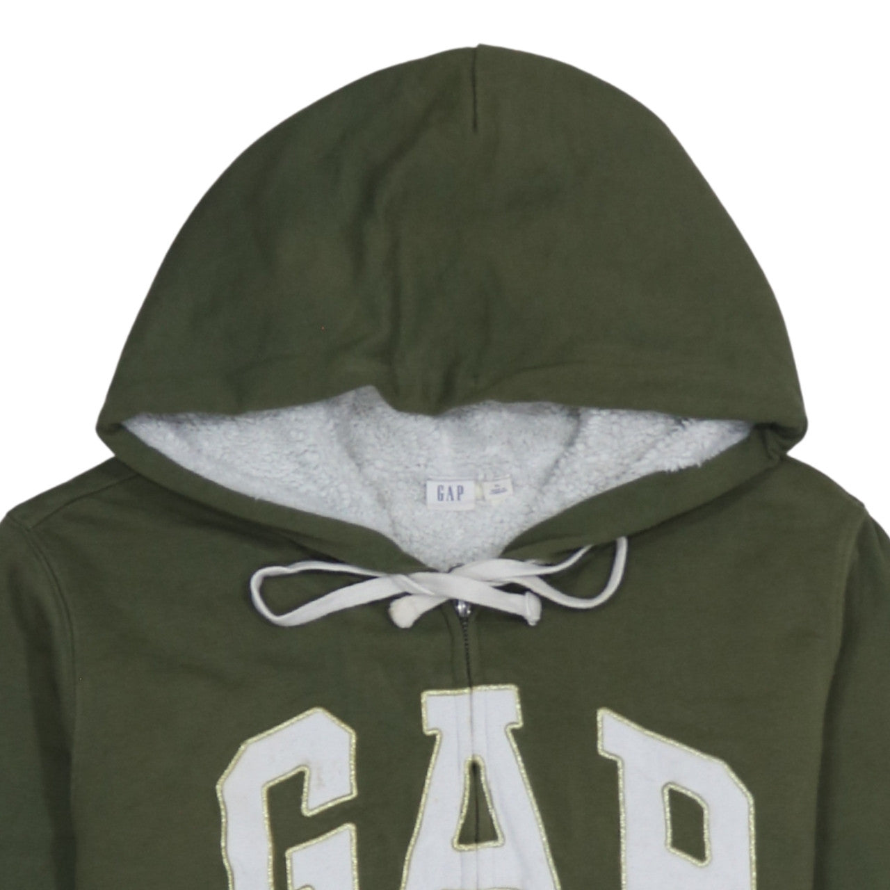 GAP Women Green Hooded Full Zip Sherpa Lined Hoodie XL
