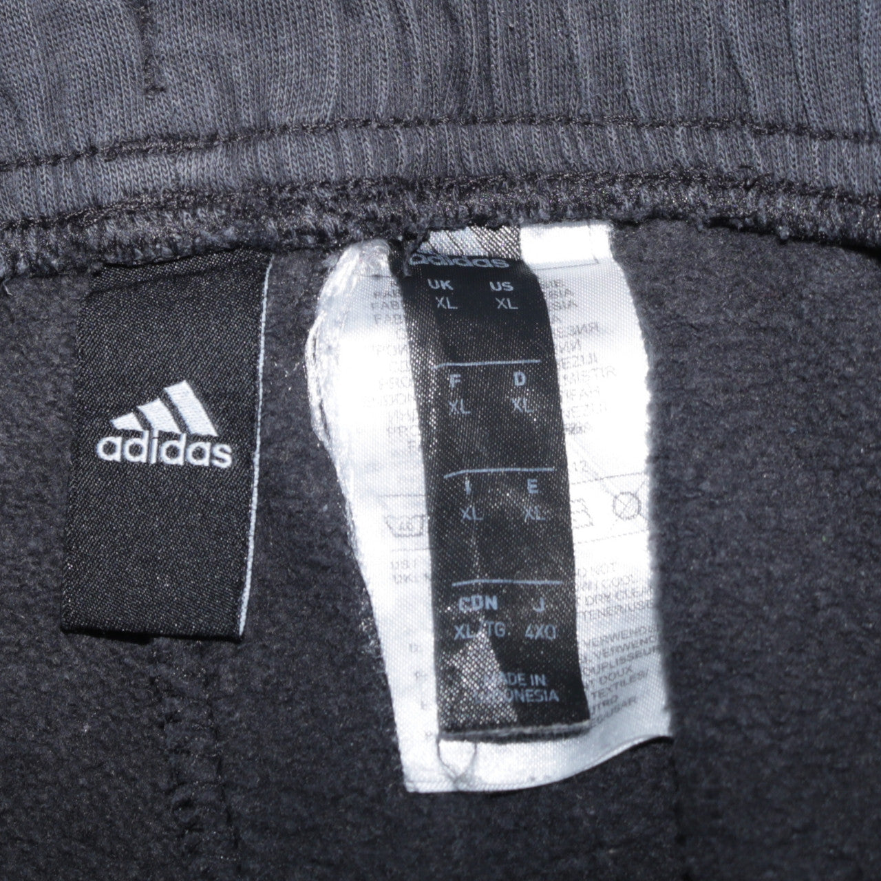 Adidas Men's Black XL Fleece Track Pants Tapered Joggers