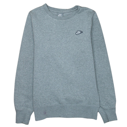 Nike Men's Grey Crew Neck Pullover Sweatshirt Size S