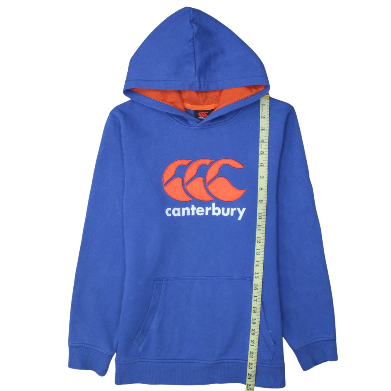 Canterbury Boys Blue Pullover Hoodie Age 14 Years Cotton Blend Logo Rugby Top