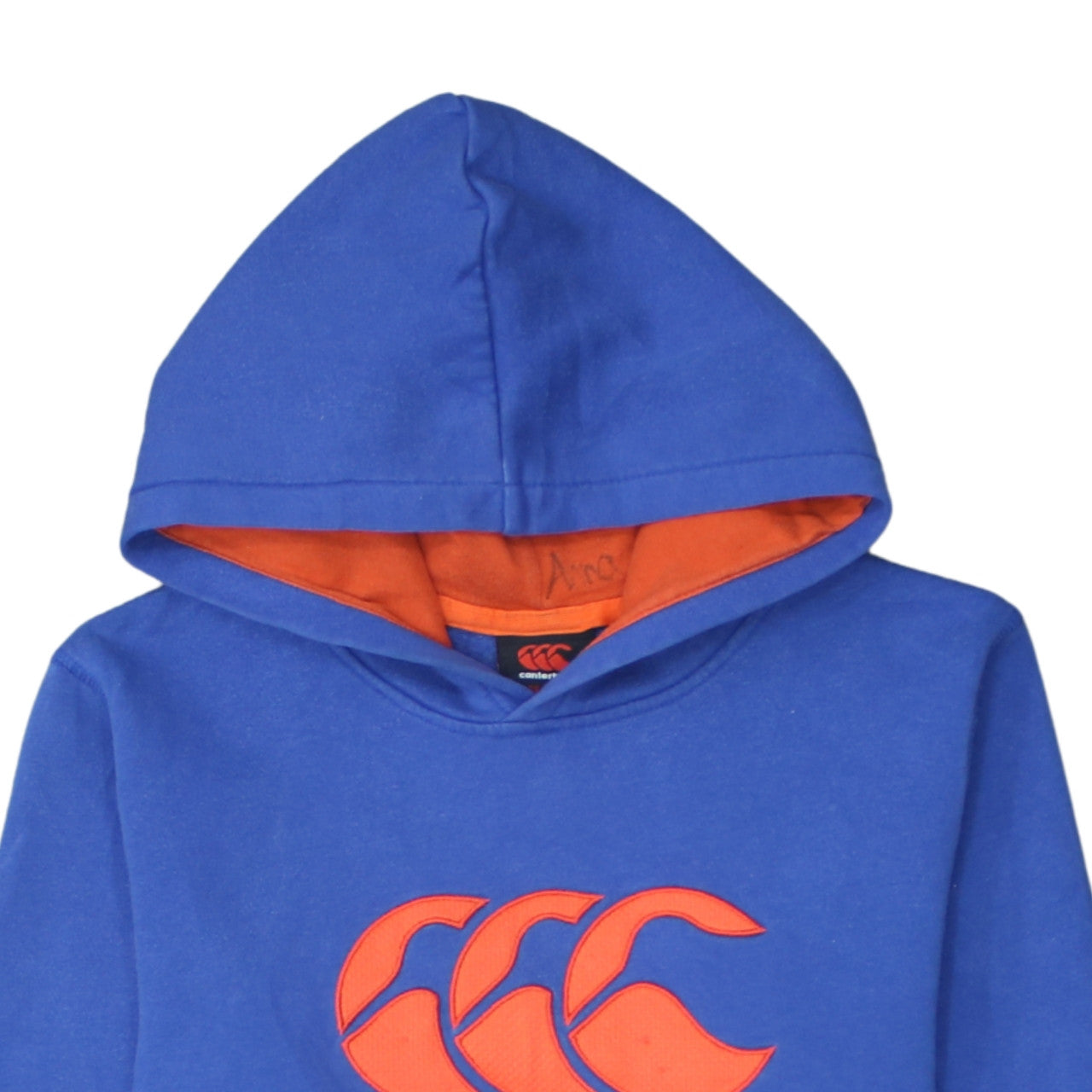 Canterbury Boys Blue Pullover Hoodie Age 14 Years Cotton Blend Logo Rugby Top