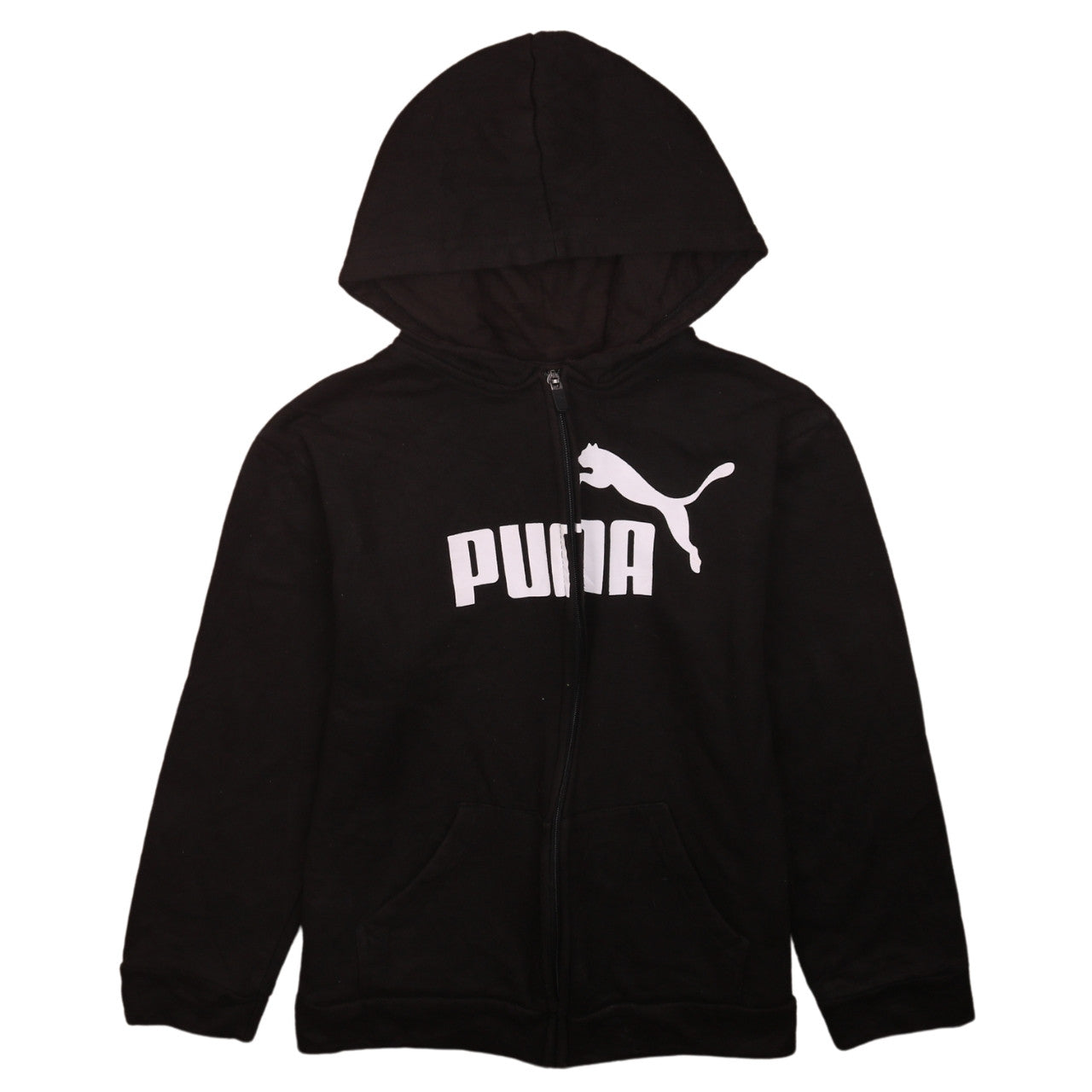 Puma Boys Black Full Zip Hoodie Size 16 Years Fleece Sweatshirt