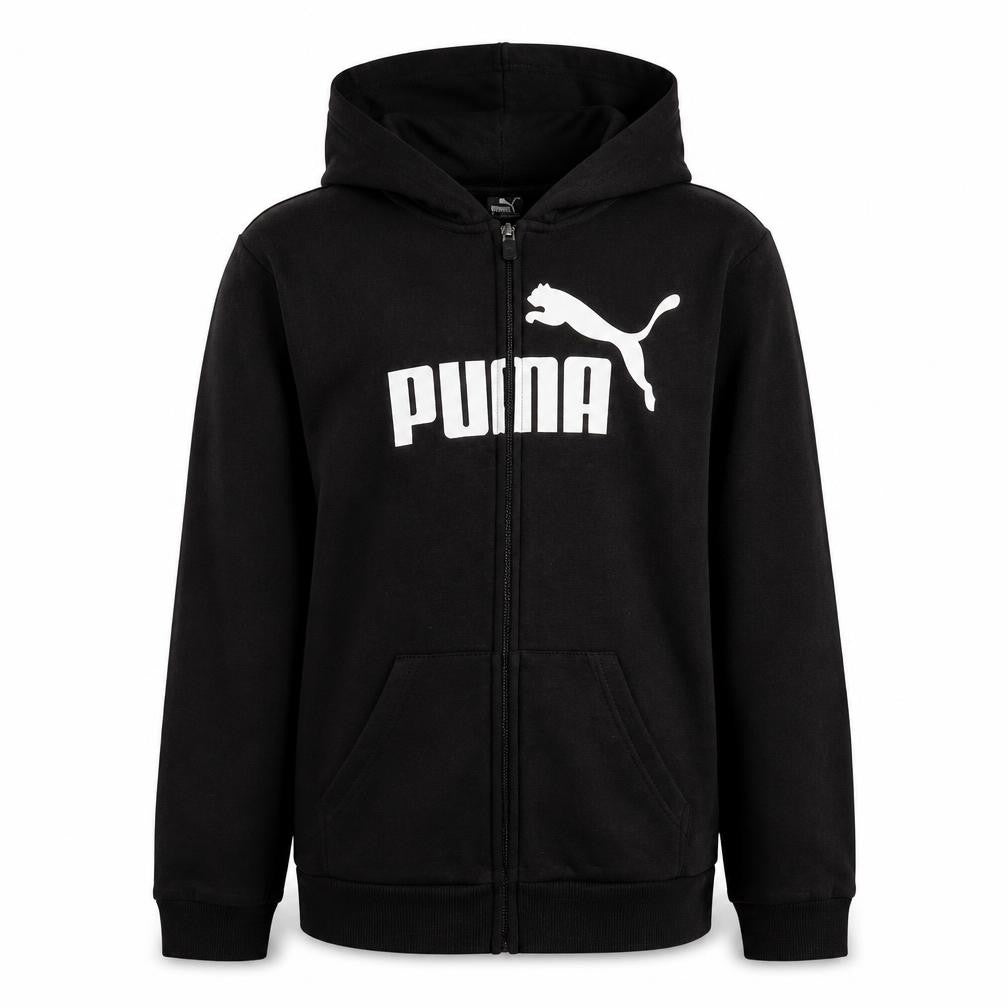 Puma Boys Black Full Zip Hoodie Size 16 Years Fleece Sweatshirt