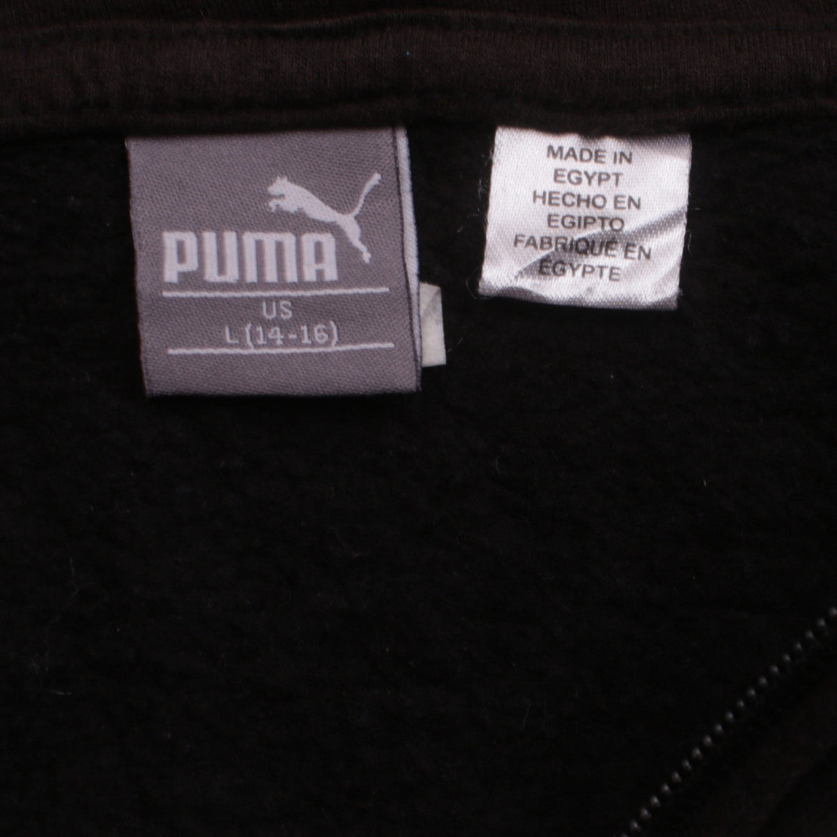 Puma Boys Black Full Zip Hoodie Size 16 Years Fleece Sweatshirt