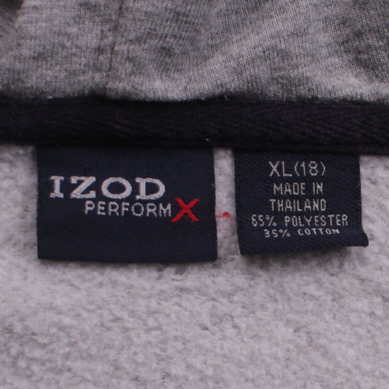 IZOD Women's Grey & Black Full Zip Hoodie Size XL (18) Cotton Blend