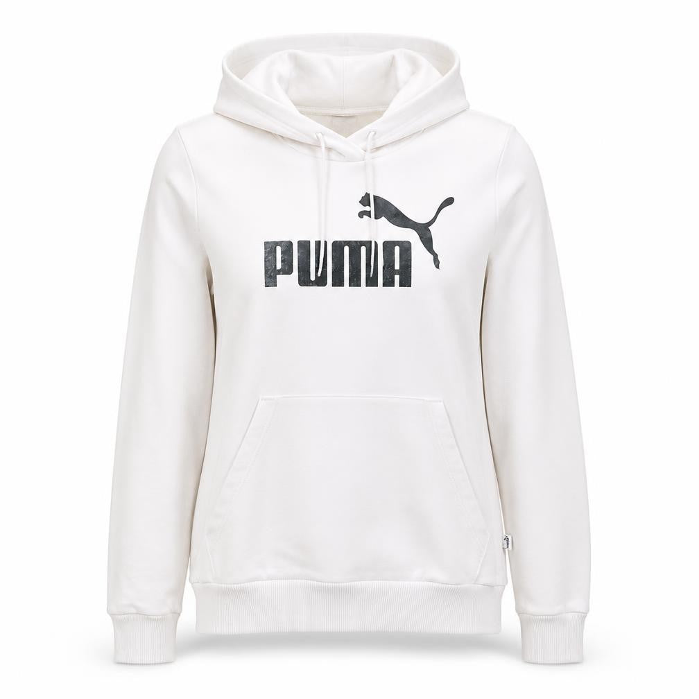 Puma Womens White Hoodie Size 10 Pullover Logo Design