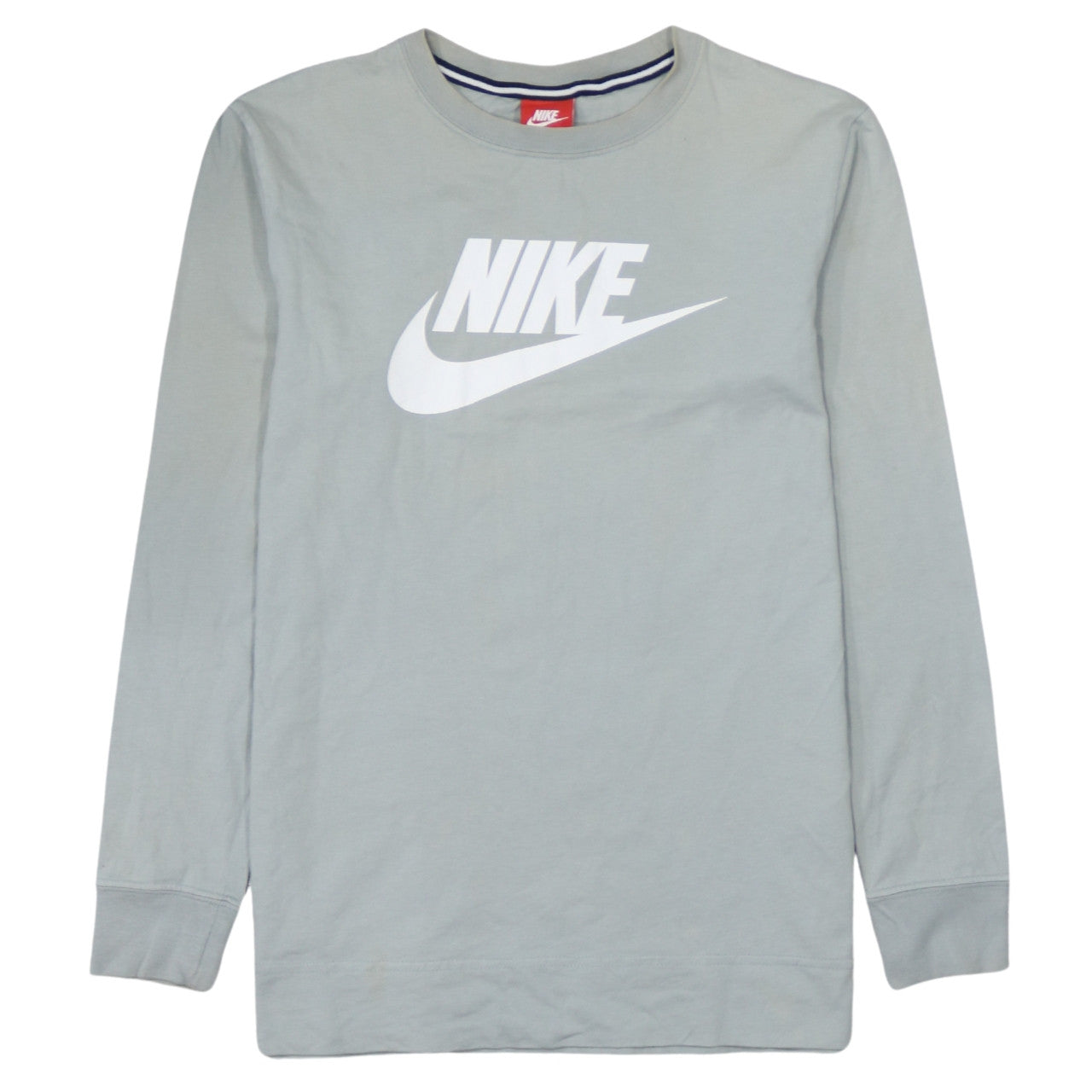 Nike Men's Grey Long Sleeve Graphic Logo Top XS