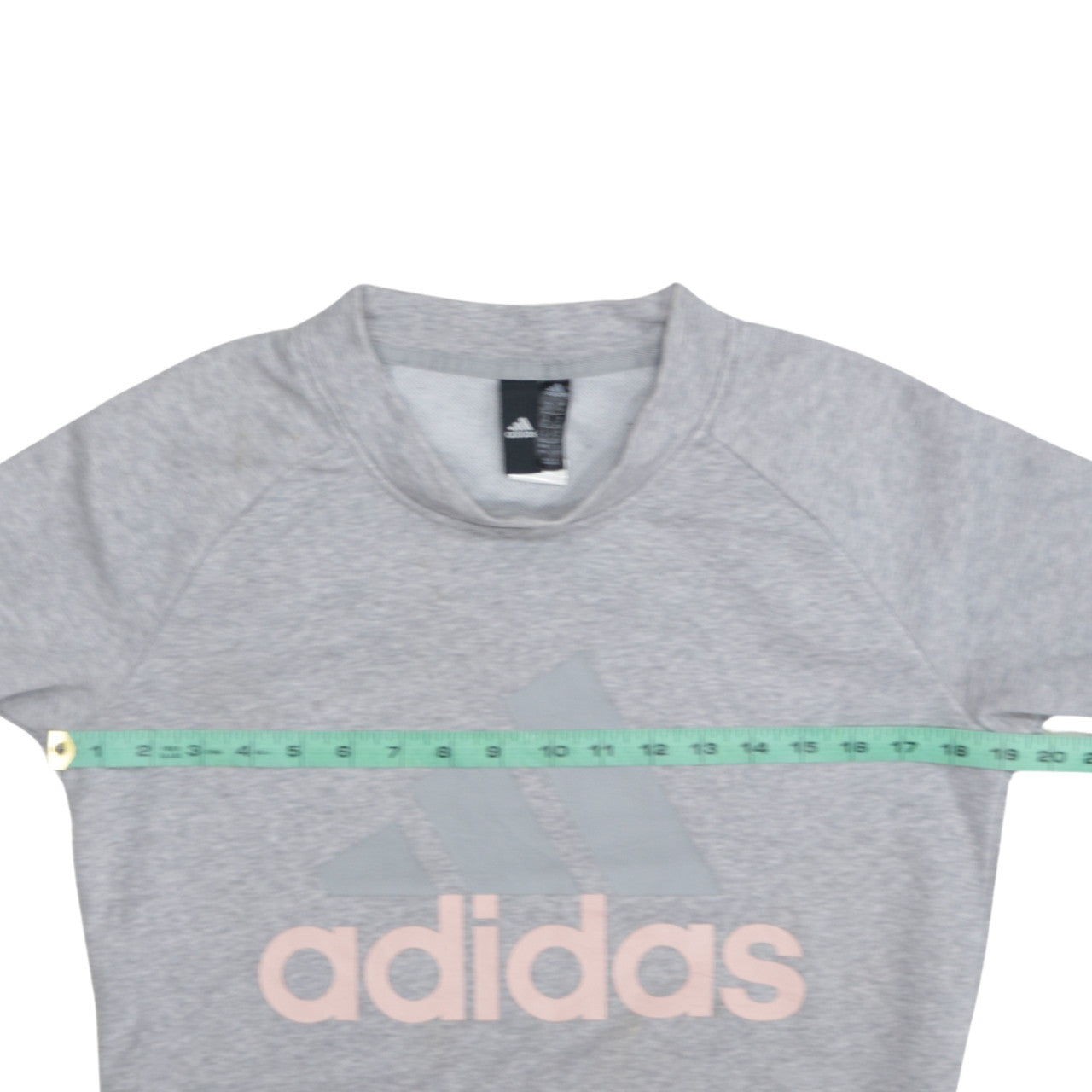 Adidas Womens Grey Pullover Sweatshirt Size M Logo Crew Neck