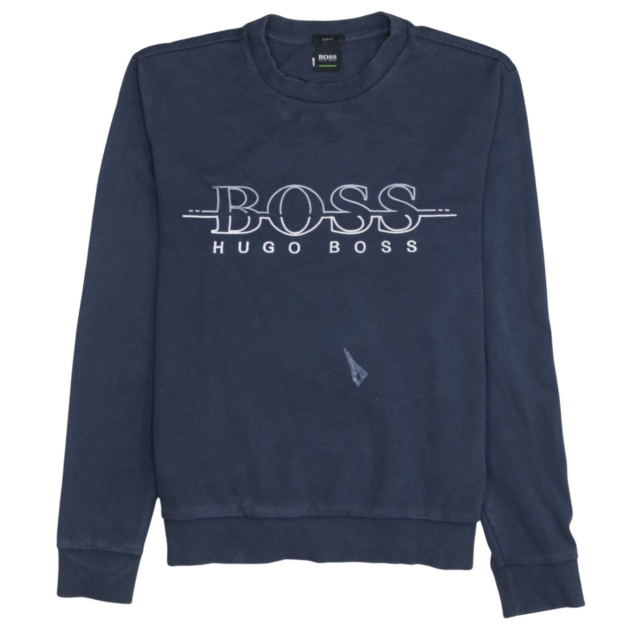 Hugo Boss Mens Blue Slim Fit Logo Sweatshirt Size S