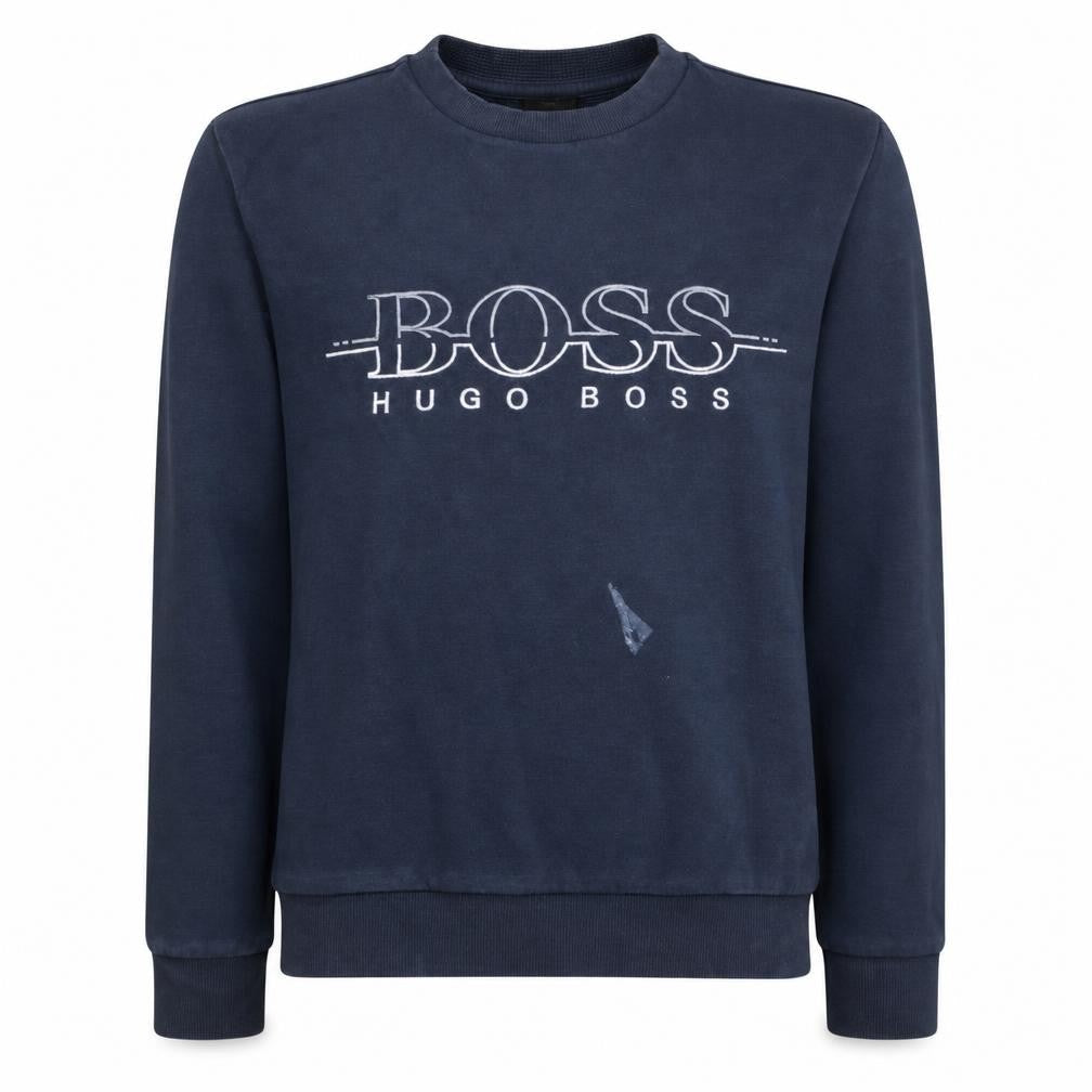 Hugo Boss Mens Blue Slim Fit Logo Sweatshirt Size S