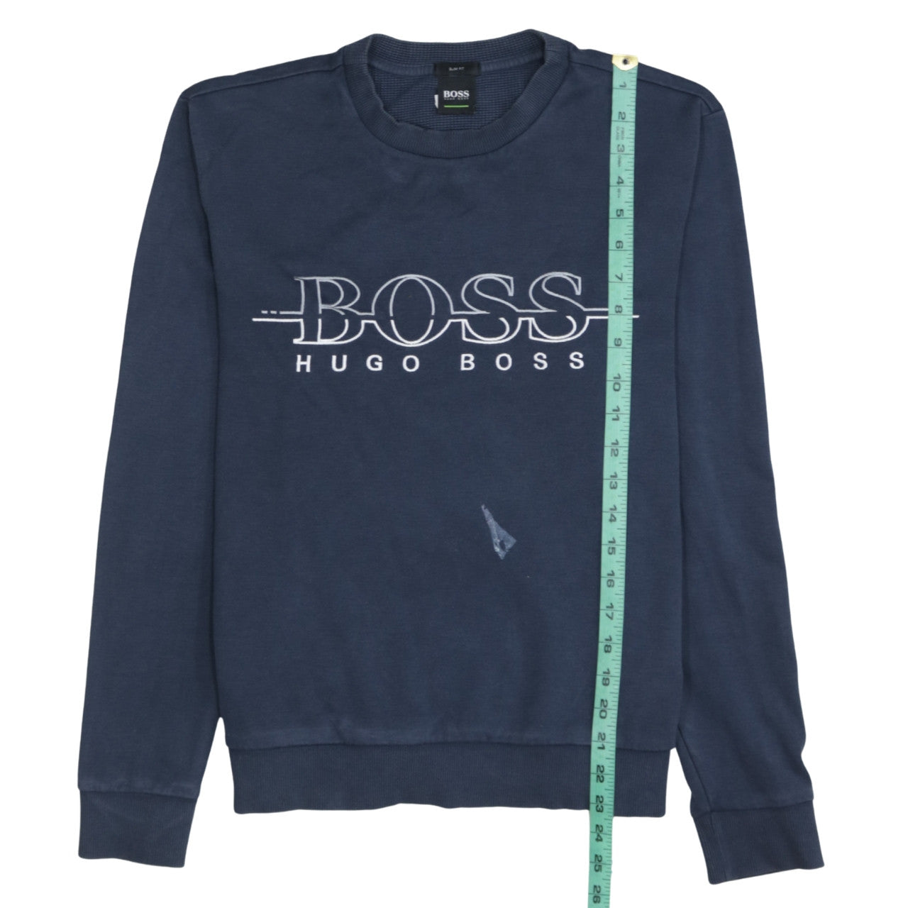 Hugo Boss Mens Blue Slim Fit Logo Sweatshirt Size S