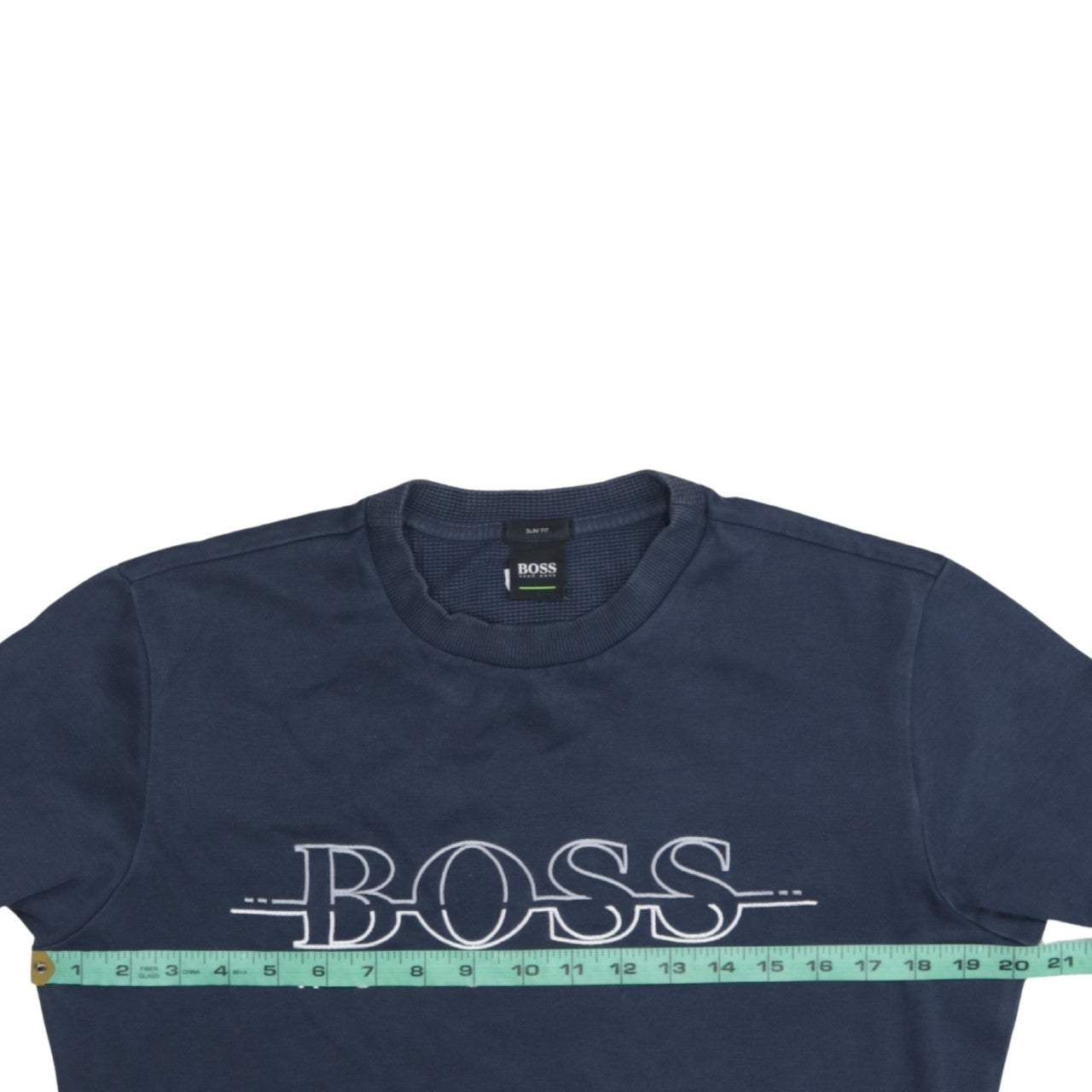 Hugo Boss Mens Blue Slim Fit Logo Sweatshirt Size S