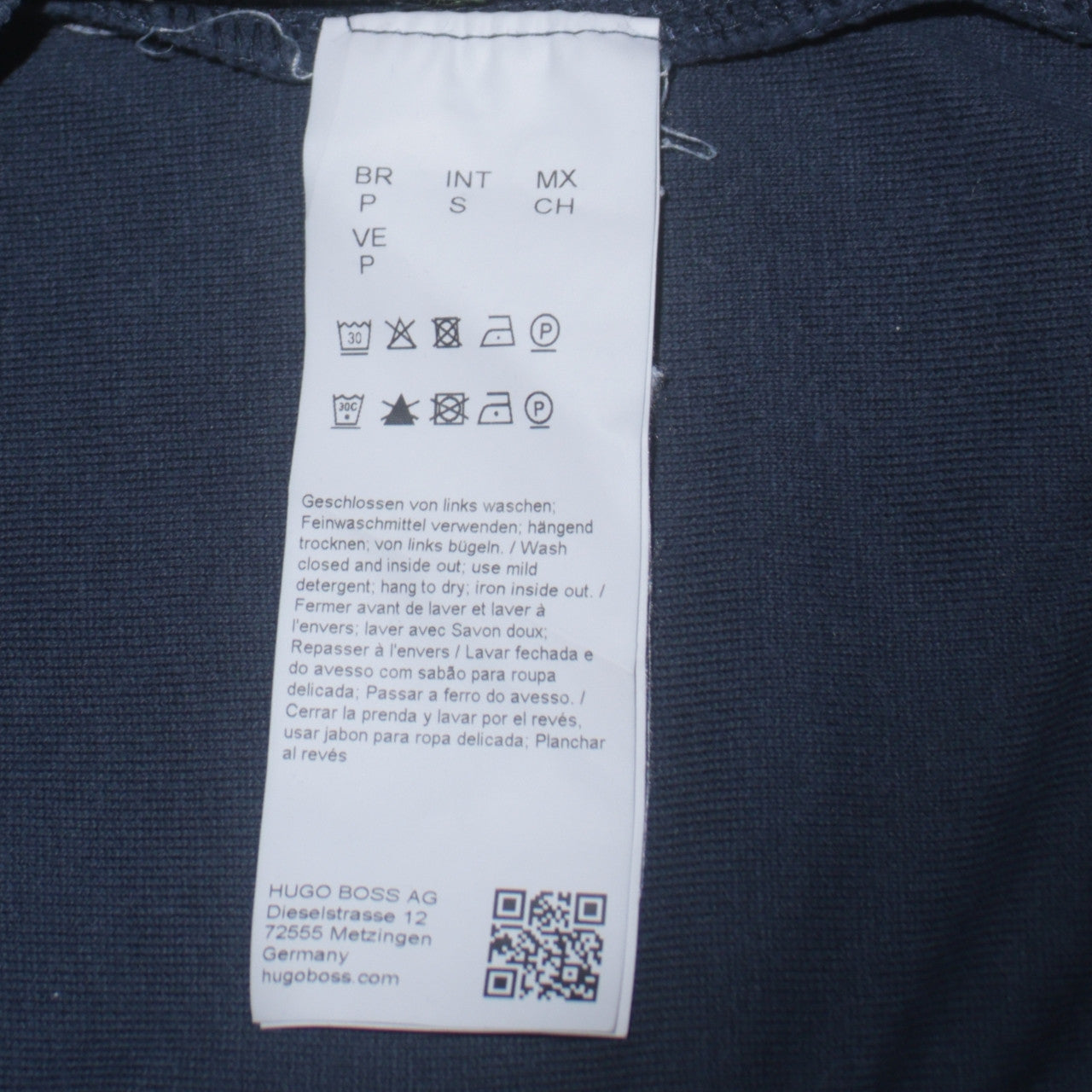 Hugo Boss Mens Blue Slim Fit Logo Sweatshirt Size S