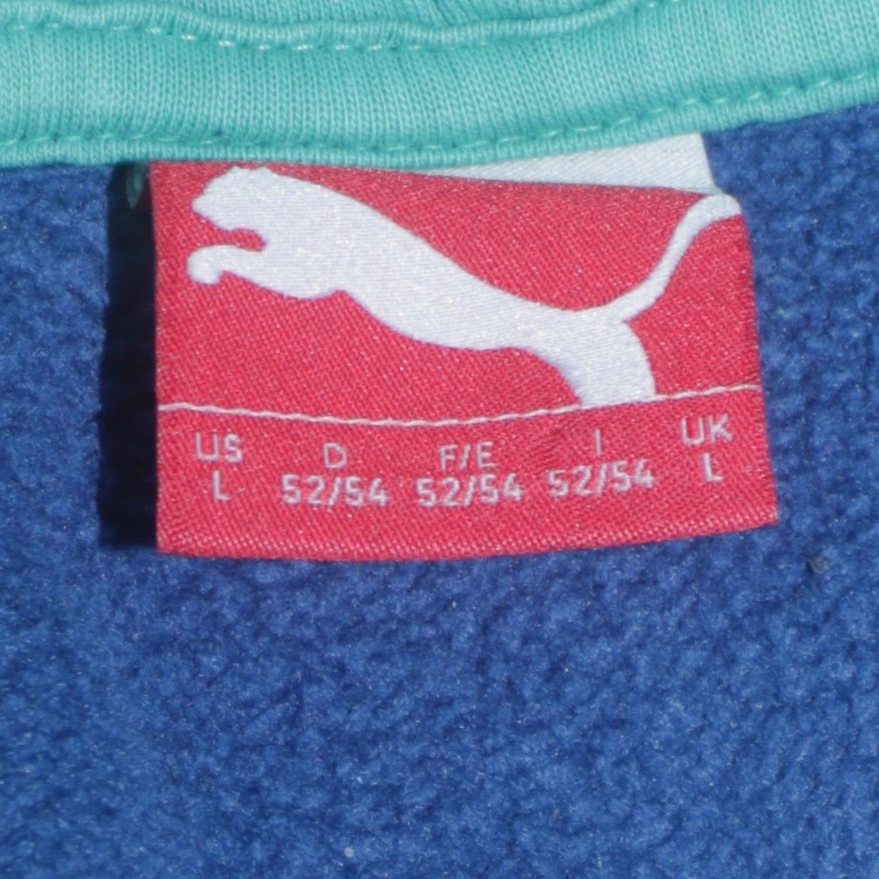 Puma Mens Blue Pullover Hoodie L Logo Sports Fleece Sweatshirt
