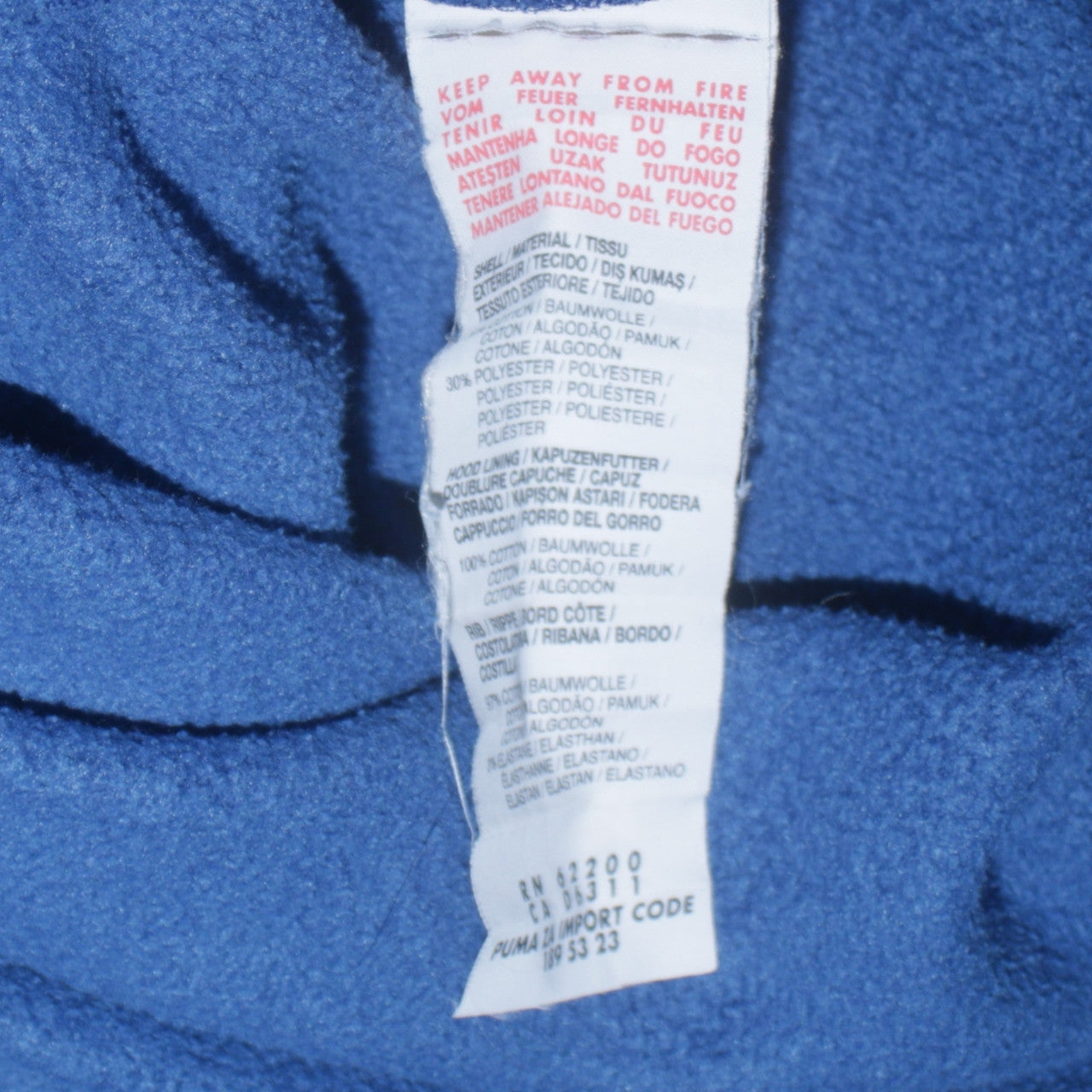 Puma Mens Blue Pullover Hoodie L Logo Sports Fleece Sweatshirt