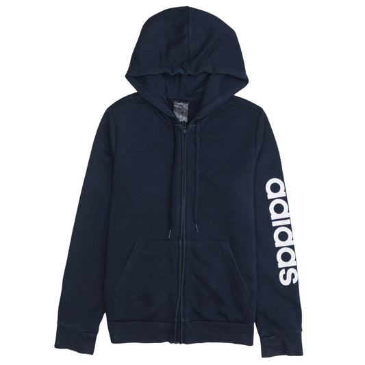 Adidas Womens Navy Blue Full Zip Hoodie Size M 12-14