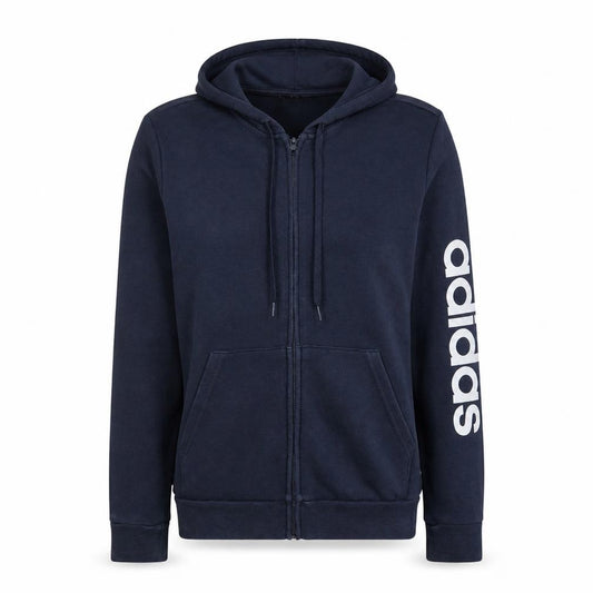 Adidas Womens Navy Blue Full Zip Hoodie Size M 12-14